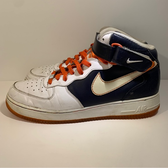 🔥 Y2K 2007 NIKE AIR FORCE 1 MID 07 ORANGE BLAZE MENS BASKETBALL SNEAKERS 🔥 - Picture 2 of 8